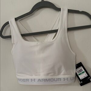 NWT Under Armour White Crossback Sports Bra